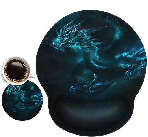 Newplenty Tapis De Souris avec Repose Poignet en Gel, Tapis de Souris Ergonomique, Confort avec Repose-Poignet Gaming Mouse Pad pour Ordinateur et Ordinateur Portable