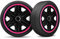 Radkappen 14 Zoll Radzierblenden 4er Set passend für alle Stahlfelgen - Einstellbarer Sicherungsring - Schwarz Rosa Pink