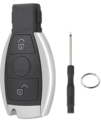 Auto Schlüssel Gehäuse Für 2-Knopf-Schlüsseletui mit Schraubendreher und Schlüsselring (Einfacher Batteriehalter)