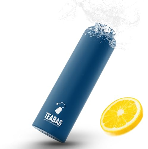 Teabag Trinkflasche Edelstahl 750ml - AUSLAUFSICHERE Wasserflasche BPA-Frei | für Kalt-, Warm- und kohlensäurehaltige Getränke | ideal für Sport, Schule & Co | spülmaschinenfest (Navy, 750ml)