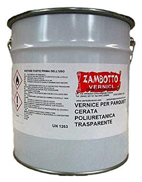 ZAMBOTTO VERNICI VERNICE PER PARQUET POLIURETANICA TIXOTROPICA TRASPARENTE + CATALIZZATORE (5L+2,5L, LUCIDA)