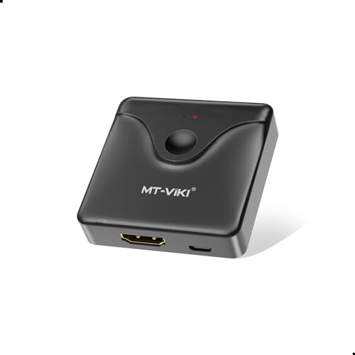 MT-VIKI HDMI Splitter Switch 4K@60Hz, Bi-directional 1 in 2 Out/2 in 1 Out, HDMI2.0 Switcher Splitter Support 4K 3D 1080P, HDCP 2.2, HDR,UHD for Xbox,PS4/5,Blu-ray,TV,Fire Stick, Projector