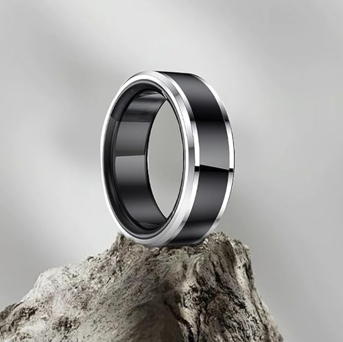 findtime Smart Ring Fitness Tracker Ring Smartringe für Herren Damen Schwarz Smartring Fitnessring Smart Ring Android Schrittzähler Fitnesstracker Sport