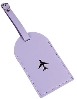 5 Stück Gepäckanhänger for Männer und Frauen, PU-Leder, süßer Gepäckanhänger, Koffer, Adressetikett, Gepäckanhänger, Namens-ID, Adresshalter, Reisezubehör GepäCkanhäNger(Light Purple)