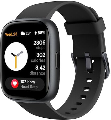 TOOBUR Montre Connectée Homme Femme avec Alexa et Podometre, 1,83 Smartwatch Montre Sport avec 100 Sports, Repondre Appel, Cardiofrequencemetre, Étanche IP68 Natation, Compatible avec iOS Android
