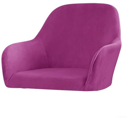 HEBEOT Coprisedia in velluto elasticizzato per sedia a forma di cigno, per casa, hotel, sala da pranzo, con braccioli alti (viola)