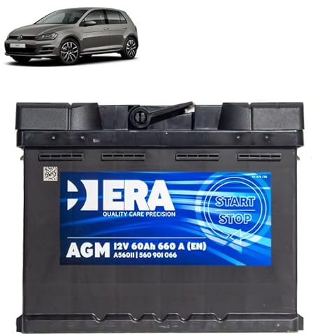 Batteria 60Ah A.G.M. per Volkswagen Golf VII 7 1.2 1.5 1.6 benzina/e-Golf 2012+