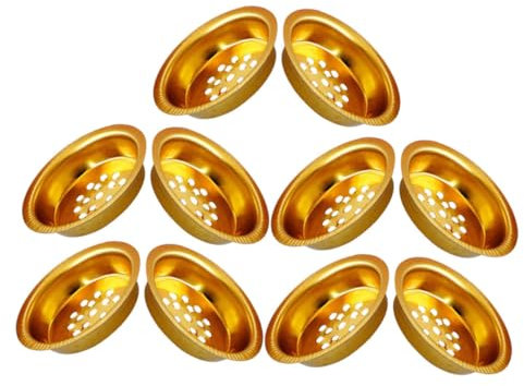 VOSAREA 10pcs Metal Incense Tray Charcoal Incense Trays Metal for Burner Burner Mesh Replacement Screen Replacement Plate Golden Iron