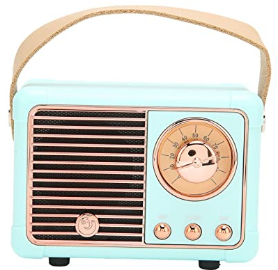 VELATEMOR Retro Bluetooth Speaker, Portable Wireless Speaker, HiFi Stereo, Vintage Appearance, Small Retro Speaker, for Home, Outdoor, Bedroom, Living Room, Kitchen (Blue)