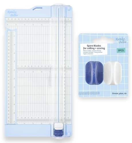 Vaessen Creative Papierschneider mit Falzbrett von 15,2 x 30,5 cm - 2-in-1 Schneidemaschine für Scrapbooking, Karten Basteln und Papierprojekte - Inklusive 2 Ersatzklingen – Sicher Gestaltet