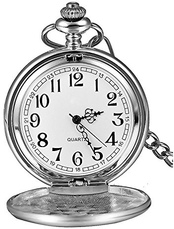 Qerwsdty Classic Smooth Vintage herrfickur (silver), silver
