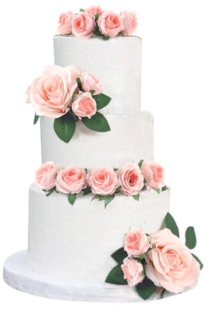 12Stk Künstliche Rose Blumen Kuchen Toppers Rosa Rosen Blumen Kuchen Dekorationen für Rose Thema Valentinstag Mutter Baby Geburtstag Braut Verlobung Hochzeit Party Dekoration Zubehör