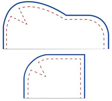 BYYLECL Acryl-Nähschablone für Taschen, niedliche Tasche ohne Reißverschluss, Vorlagen-Set, Beutel-Nähen und kleine Beutelvorlagen zum Nähen, Basteln, Sticken, Patchwork-Werkzeuge, Groß: 19,5 x 8,6 cm