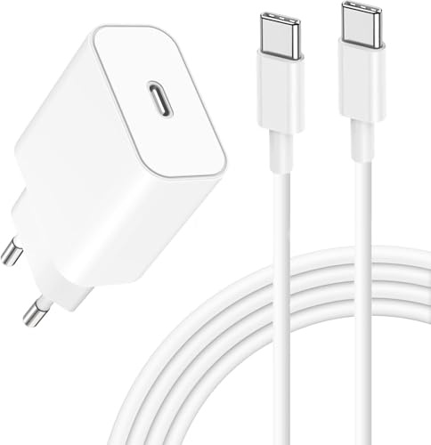 40W USB C Ladegerät Ladekabel für iPhone 17 16 15 Pro Max Plus Air 16e 17e/ iPad Pro/Air/Mini /10.11.Generation, 2M USBC Kabel mit Netzteil Adapter Stecker Schnellladegerät Schnellladekabel