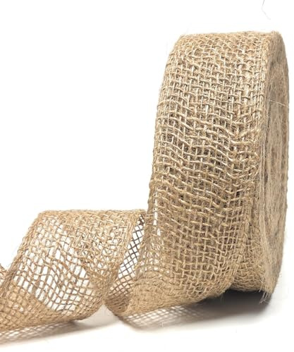 s.dekoda Juteband 100% Jute 25m x 50mm Natur Naturbraun Vintage Dekojute Dekoband D2231
