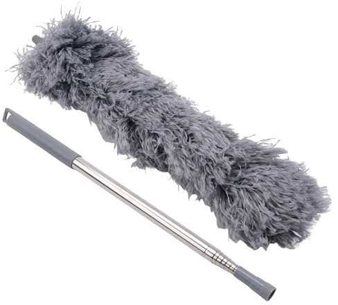 Aboiled Gutter Cleaning Brush Roofing Tool with Telescopic Extendable Pole 8.2Ft Guard Cleaner Tool Easy Remove Leave, grey