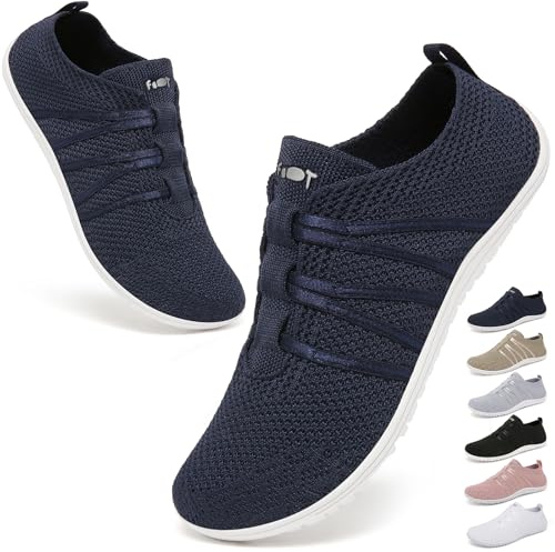 Wizshoe Barefoot Homme Femme Chaussures Pieds Nus d’été Basket Confortable Slip on pour Sneakers Respirant Légères Sport Shoe Casual Fitness Chaussons d’intérieur et d’extérieur Bleu 38EU
