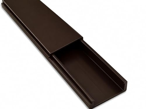 Perforierter Kabelkanal mit Abdeckung, PVC-Kabelkanal, UV-beständig, Länge 2 m (Braun, 90x40 2m)