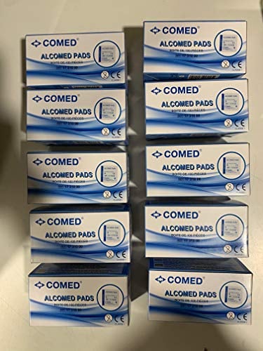 Alcomed Tampons imprégnés d'alcool à 70% boite de 100 / lot de 10 boites