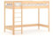 WNM Group Hochbett mit Leiter HUBI - Kinderbett mit Rausfallschutz und Lattenrost - Absturzsicherung Hochbett - Jugendbett aus Massivholz & Holz-Platte - Kinderhochbetten - 200x90x160 - Gekalkte Eiche