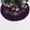 Gireshome Violette Samt-Blume bestickt in der Mitte, plissierter luxuriöser Samt-Bordüre, Weihnachtsbaumrock, Weihnachten, Feiertage, Party-Dekorationen – 91,4 cm