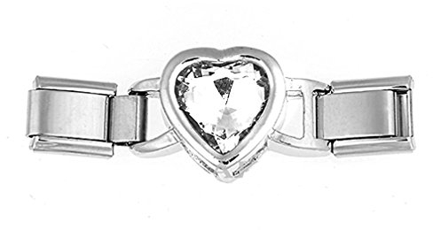 Akki Italian Charms passt auf Armband Elemente Classic Silber Italy Gold Edelstahl Links Glider Kult Trend modele Basisarmband 9mm/18 Glieder matt glänzend kompatibel mit Original Model#7