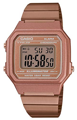 Casio Orologio Quarzo Unisex, misura cassa 43.00mm con quadrante LCD Digitale e cinturino Rosa in Cinturino in metallo B650WC-5AEF