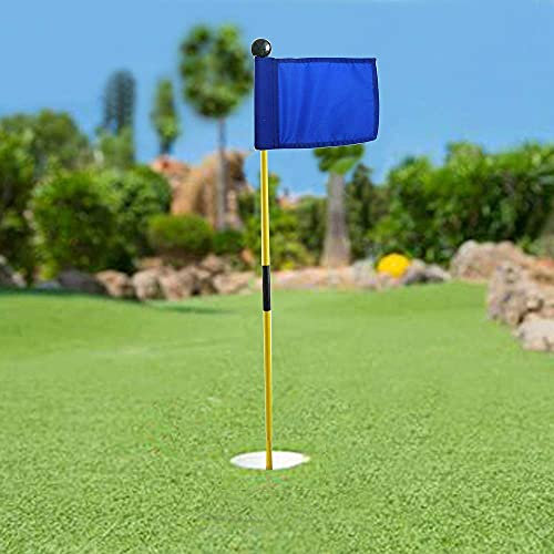 KOFUL Golf Flag Golf Flagstick golf hole cup and flag Backyard Practice Golf Hole Pole Cup Flagstick Golf Putting Green Flag sticks(2pcs-solid blue)