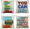 Vakado Kissenbezug, tropischer Flamingo, dekorative Blätter, 45,7 x 45,7 cm, Raumdekoration für Terrasse, Couch, Sofa, Stuhl, Bettwäsche 4 pieces, 18x18 Colorful Words