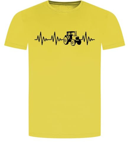 Herzschlag Traktor T-Shirt - EKG Trecker Landwirt Schlepper Mähdrescher Bauer Gelb L