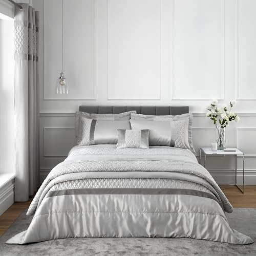 Catherine Lansfield Bettdeckenbezüge mit Pailletten-Cluster, Silber, Doppelbett