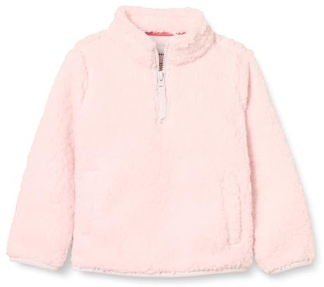Amazon Essentials Veste Polaire Sherpa à Fermeture Éclair 1/4 Fille, Rose Clair, 11-12 Ans