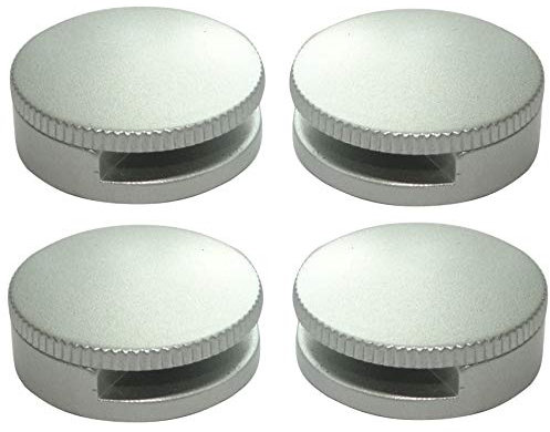 AERZETIX: 4 Console Patte Support Rond Mural Fixation de Miroir Glace en métal Argent Mat 180° Ø30mm C41651