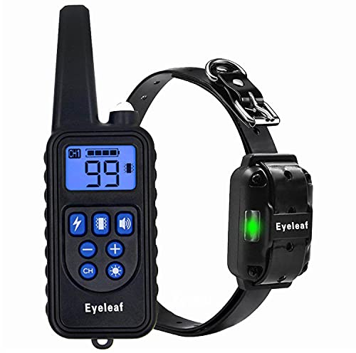 Collier de Dressage pour Chien avec Beep Vibra Choc collier dressage chien étanche et Rechargeable Collier télécommande 800 Verges Collier Electrique pour Chien pour la formation de chien (Noir)