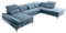 Stella Trading MELFI Wohnlandschaft in U-Form, Stoffbezug Denim - Ausziehbares Sofa mit Schlaffunktion & Bettkasten - 350 x 73 (96) x 245 cm (B/H/T)
