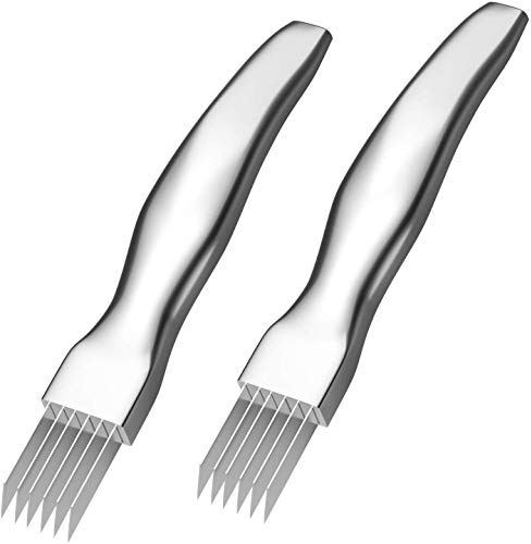 Mighty-eagle Shred Silk The Knife, taglierina per Aglio e Frutta in Acciaio Inossidabile Tagliente in Acciaio per Alimenti Speedy Chopper per Cucina Ristorante Hotel (2PCS)