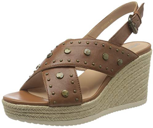 Geox Femme D Ponza A Sandales, Brown, 36 EU