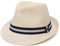 EOZY Chapeau Panama Homme/Femme Chapeau Paille Solaire Anti-UV Vintage Voyage Été Chapeau de Jazz Léger Décoré Ruban Rayure 56-58cm (Beige)