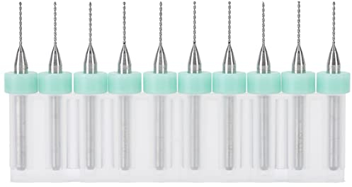 10Pcs Micro Forets, Micro-Forets en Acier au Tungstène 0,6mm pour les Réparations Bijoux d'Ingénierie de Modèle, Travaux d'Artisanat, Outils Réparation Montres Forage de Bois