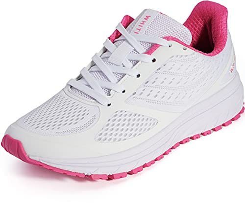 WHITIN Chaussures de Course Running Femme Baskets Mode Sports Fitness Compétition Trail Entraînement Outdoor Sneakers Blanc Rose 42