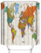 LIVETTY World Map Bathroom Shower Curtains Fabric Shower Curtain Waterproof Curtains for Bathroom Quick-Drying Kitchen Curtains Machine Washable with 12 Hooks-Multi-Color 180CM*180CM-World Map