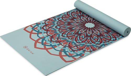 Gaiam Yogamatte - Premium 6 mm bedruckt extra dick rutschfest für alle Arten von Yoga, Pilates und Boden-Workouts (L x B x T): 172 cm x 61 cm x 6 mm