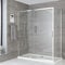 Milano Portland Chrome Corner Walk in Sliding Door Shower Enclosure and White Tray - 1200mm x 760mm