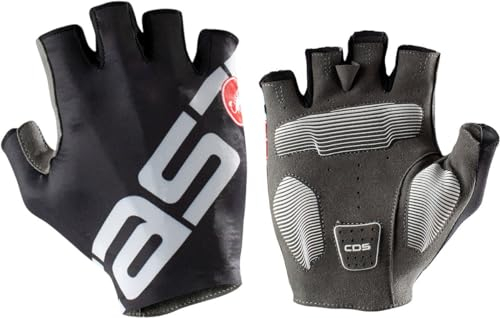 CASTELLI Men's COMPETIZIONE 2 Glove Fahrradhandschuhe, Hellschwarz/Silber, XXL