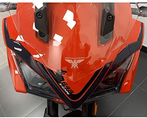 labelbike - 3D Aufkleber Motorrad Frontmündungsspitze Dekoration und Schutz aus Harz mit Offizieller Lizenz Moto Morini X-Cape 650 2021-2024 - Farbe Schwarz Carbon