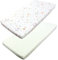 TupTam Baby Spannbettlaken Kinder Spannbetttuch für Babybett Kinderbett 2er Pack, Farbe: Lichtung/Tupfen Grün, Größe: 90 x 200 cm