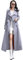 ebossy Women's Double Breasted Duster Trench Coat Slim Full Length Maxi Long Overcoat, Grey, XL