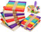 Mbsomnus 600pcs Batonnet en Bois, BâTons de Glace en Bois Bricolage, Artisanat Naturel Baguette Bois pour Loisirs CréAtif, Spatule Bois Epilation, Glace, Jardin (Naturel & Coloré)