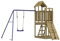vidaXL Spielturm, Klettergerüst mit Kletterwand Schaukel, Kinder Kletterturm mit Holzdach, Spiel-Zubehör für Garten, Holz Spielplatz, Imprägniertes Kiefernholz