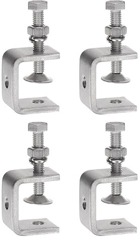 uxcell 4Pcs Stainless Steel C Clamps Mini 1.18 Wide Jaw Opening Small Metal U Clamp for Woodworking Welding Building Household Mounting